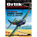 Model kartonowy Orlik A039 Samolot Mitsubishi A6M3 model 32/22