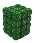 Kości 36xD6 Chessex 25805 Matowe Zielone / białe oczka