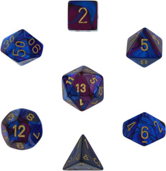 Kości zestaw RPG Chessex 26428 Gemini Blue-Purple w/Gold