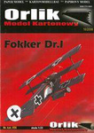 Model kartonowy Orlik 044 Samolot Fokker Dr. I (pilot Josef Jacob)