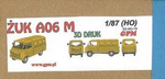 GPM FSC Żuk A06 M druk 3d w skali 1:87 (H0)