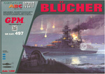 Model kartonowy GPM 497 Ciężki krążownik DKM Blucher
