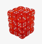 Kości 36xD6 Chessex 23803 Transparentne pomarańcz / białe oczka