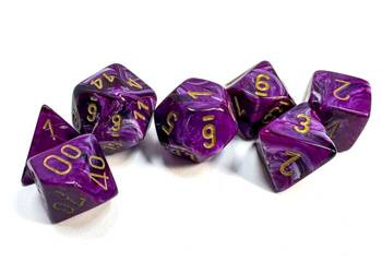 Kości zestaw RPG Chessex 27437 Vortex Purple/Gold