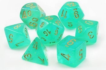 Kości zestaw RPG Chessex Borealis Light Green/Gold