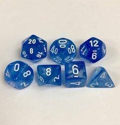 Kości zestaw RPG Chessex Borealis Sky Blue/White