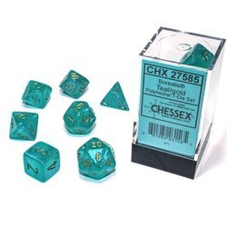 Kości zestaw RPG Chessex Borealis Teal/Gold