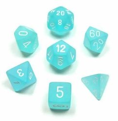 Kości zestaw RPG Chessex Frosted Teal w/White