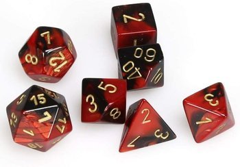 Kości zestaw RPG Chessex Gemini Black-Red/Gold