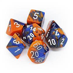 Kości zestaw RPG Chessex Gemini Blue Orange/white