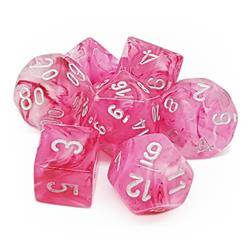 Kości zestaw RPG Chessex Ghostly Arrow Pink