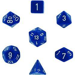 Kości zestaw RPG Chessex Opaque Blue/White