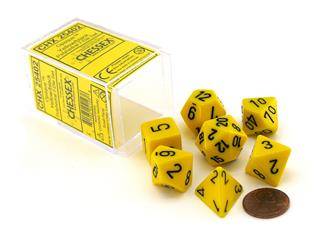 Kości zestaw RPG Chessex Opaque Yellow/Black