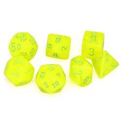Kości zestaw RPG Chessex Vortex Electric Yellow/Green