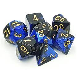 Kości zestaw RPG Gemini Black Blue Chessex