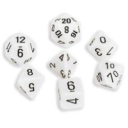 Kości zestaw RPG Opaque White w/ Black Chessex