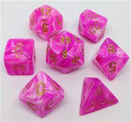 Kości zestaw RPG Vortex Pink Gold Chessex