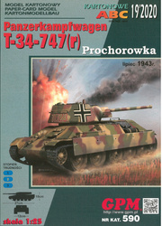 Model kartonowy GPM 590 Pz.Kpfw  T-34-74(r) Prochorowka