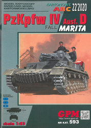 Model kartonowy GPM 593 Pz.Kpfw IV Ausf D Fall MARITA 1/25