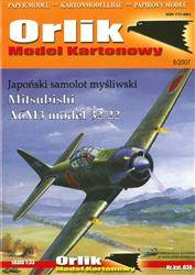 Model kartonowy Orlik A039 Samolot Mitsubishi A6M3 model 32/22