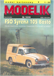 Modelik 18/08 FSO Syrena 105 Bosto model kartonowy do sklejenia