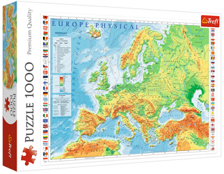 Puzzle 1000 Mapa Fizyczna Europy (Trefl)