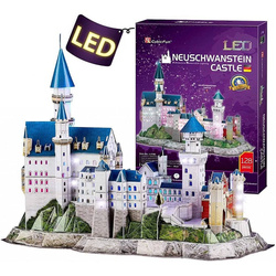 Puzzle 3D 128 el. Zamek Neuschwanstein z podświetleniem LED