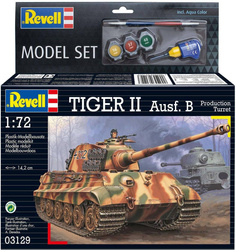 Revell 63129 TIGER II Ausf. B  Model Set - zestaw upominkowy z farbami i klejem