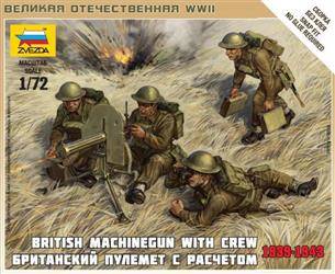 Zvezda 6167 British Machine-Gun Vickers w/crew