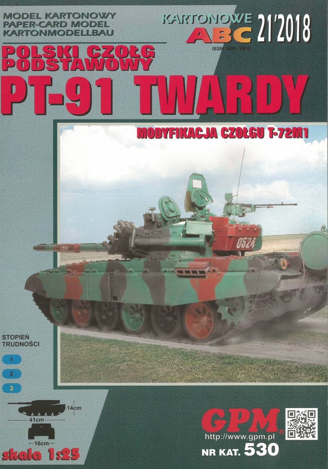 Model kartonowy GPM 530 PT-91 Twardy (modyfikacja czołgu T-72M1 ...