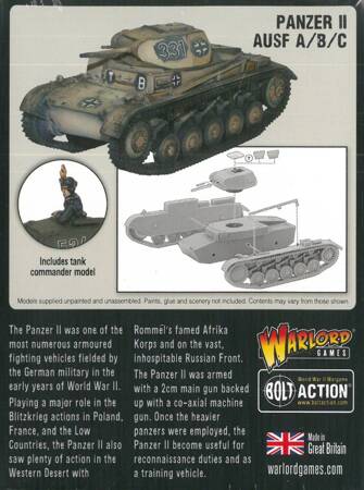 Bolt Action German Panzer II Ausf. A/B/C