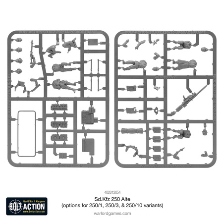 Bolt Action German Sd.Kfz 250 (Alte) Half-Track - opcje do złożenia wariantów: 250/1, 250/3, 250/10