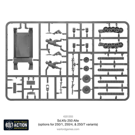 Bolt Action German Sd.Kfz 250 (Alte) Half-Track - opcje do złożenia wariantów: 250/1, 250/4, 250/7