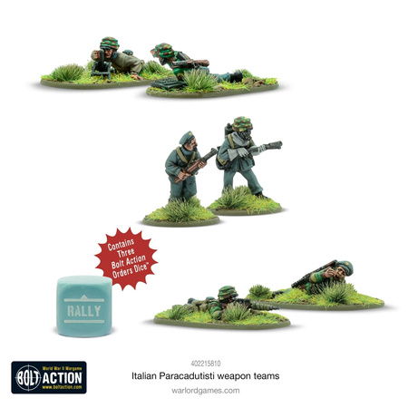 Bolt Action Italian Paracadutisti Weapons Teams + 3 kości rozkazów