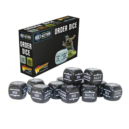 Bolt Action Order Dice - Black - kości rozkazów