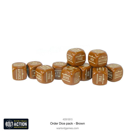 Bolt Action Order Dice - Brown - kości rozkazów