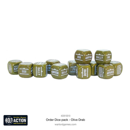 Bolt Action Order Dice - Olive Drab