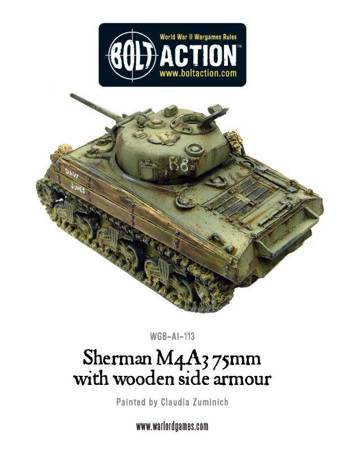 Bolt Action Sherman M4A3 (75mm) with Wooden Armour