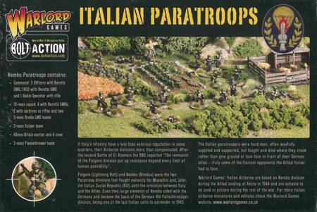 Bolt Action WWII Italian Paratroopers 