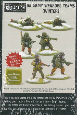 Bolt Action WWII US Army Weapons Teams (Winter) + 3 kości rozkazów