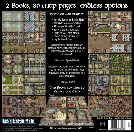 Castles, Crypts & Caverns Books of Battle Mats RPG - 2 księgi map taktycznych