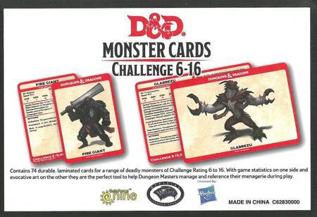 D&D 5.0 Monster Cards Challenge 6-16 - karty