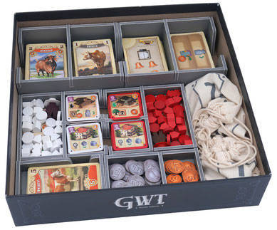 Insert do gry Great Western Trail Second Edition mieści dodatek Kolej Na Północ