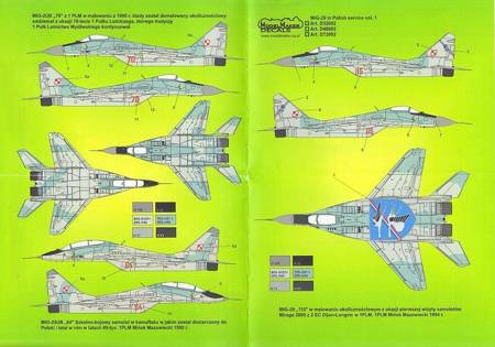 Kalkomania Mig-29 Polish service vol.1