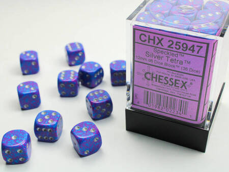 Kości zestaw 36xD6 Chessex 25947 Speckled Silver Tetra