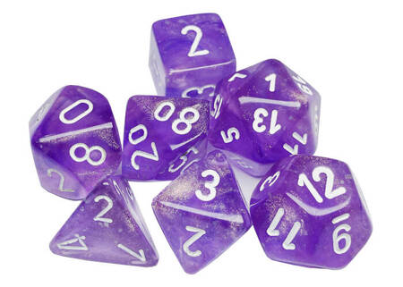 Kości zestaw RPG Chessex 27577 Borealis Purple/White