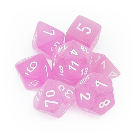 Kości zestaw RPG Chessex Frosted Pink/White