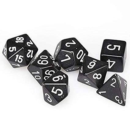 Kości zestaw RPG Chessex Opaque Black/White