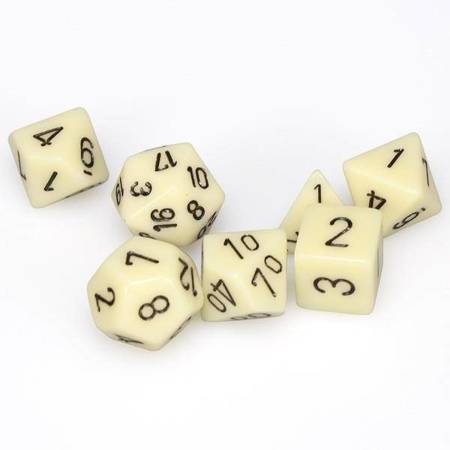 Kości zestaw RPG Chessex Opaque Ivory/Black