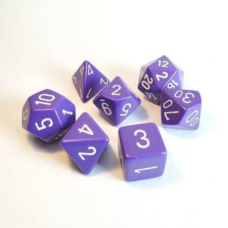 Kości zestaw RPG Chessex Opaque Purple/White